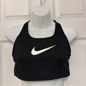 Nike Women’s Large Black Swoosh High Support Padded Sports Bra Racerback NWT